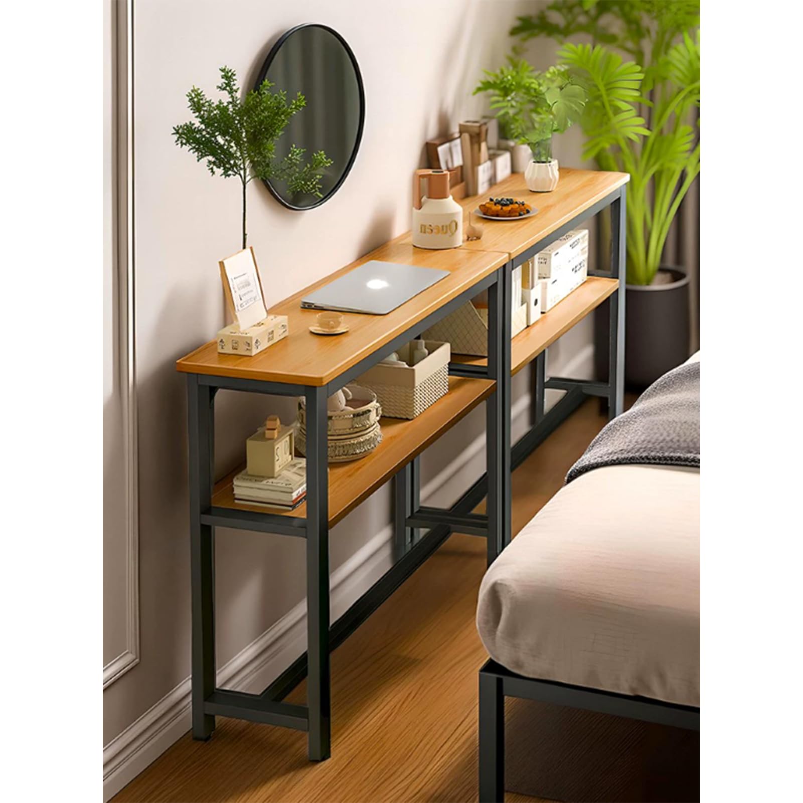 Amazon｜xinxin-homeコンソールテーブル 飾り棚 サイドテーブル 細長い